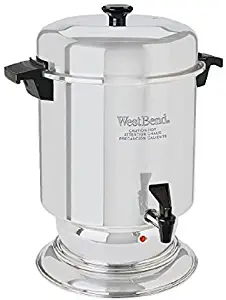 West Bend 13550 Polished Stainless Steel Commercial Coffeemaker Features Automatic Temperature Control Large Capacity with Quick Brewing Easy Clean Up, 55-Cup, Silver (Renewed)