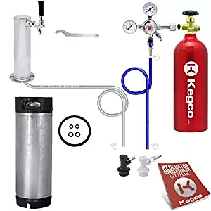 One Keg Tower Homebrew Draft Beer Kegerator Kit Ball Lock w/Tank - EBSHTCKBALLKEG5T