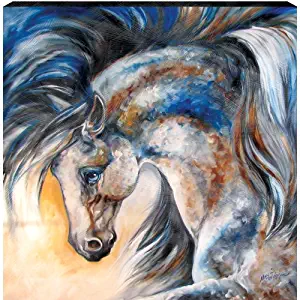 Westland Giftware Marcia Baldwin Canvas Wall Art Midnight Spirit VI Horse, 15-Inch by 15-Inch