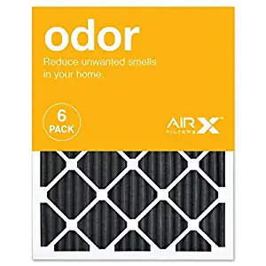 AIRx ODOR 20x25x1 MERV 8 Carbon Pleated Air Filter - Made in the USA - Box of 6