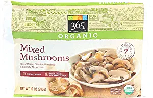 365 Everyday Value, Organic Mixed Mushrooms (Sliced White, Crimini, Portobello and Shiitake Mushrooms), 10 oz, (Frozen)