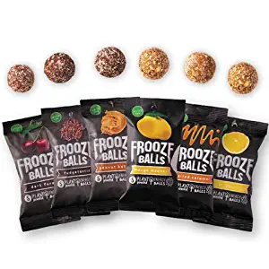 Frooze Balls Plant Protein Powered Fruit & Nut Energy Balls, Variety Pack Gift Box (Pack of 6) Each Pack Has 5 Balls!