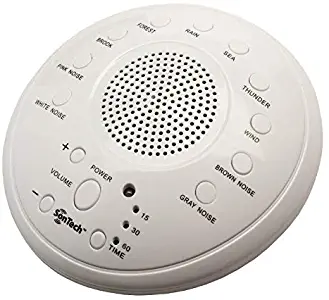 SonTech - White Noise Sound Machine - 10 Natural Soothing Sound Tracks Home, Office, Travel, Baby – Multiple Timer Settings - Battery or Adapter Charging Options