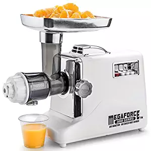 STX International Model STX-3000-MFJPD, Megaforce Patented Air-Cooled Electric Meat Grinder, Variable Yield Juicer Attachment, and Foot Pedal Control