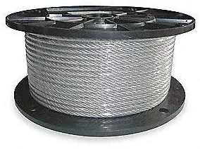 Vinyl Coated Wire Rope Aircraft Cable, 3/16-Inch Thru 1/4-Inch 7x19 : 50, 100, 250, 500 & 1,000 ft (100 ft Coil)