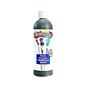 Colorations Washable Tempera Paint, 16 fl oz, Black, Non Toxic, Vibrant, Bold, Kids Paint, Craft, Hobby, Fun, Art Supplies