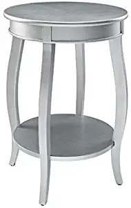 Powell's Furniture 145-350 Powell Round Shelf, Silver Table,