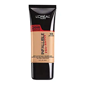 L'Oreal Paris Infallible Pro-Matte Foundation, Natural Buff [103] 1 oz (Pack of 2)