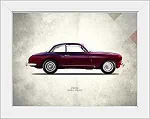 CANVAS ON DEMAND Alfa-Romeo 1900C Super-Sprint White Framed Art Print, 19"x15"x1"