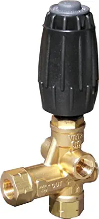 B E Pressure AL607EZ VRT3 Unloader with Easy Start, Inlet : 3/8" MNPT, Outlet : 3/8" MNPT, Bypass : 3/8" FNPT, 4500 psi, 8.0 GPM, 194 Degree F Temperature, Black/Brass