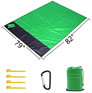 Vastaint Beach Mat 82"×79" Quick Drying Nylon Compact Outdoor Beach Blanket Sand Proof Picnic Mat for Travel, Camping, Hiking and Music Festivals