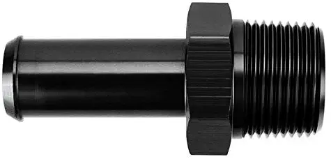 1/4 NPT Male to 6AN 3/8 Hose Barb Nipple Straight Fuel Line Adapter Fitting Aluminum Black Anodized