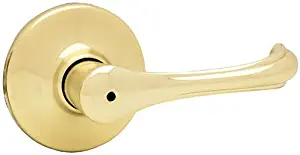 Kwikset Dorian Bed/Bath Lever in Polished Brass