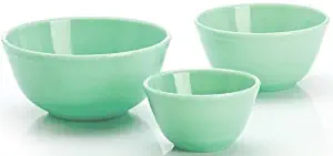 Nesting Mixing Bowl 3 Piece Set Mosser Glass American Made - Jade Glass