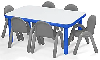 Angeles Baseline 48"x30" Rect. Table, Homeschool/Playroom Toddler Furniture, Kids Activity Table for Daycare/Classroom Learning, 14" Legs, Royal Blue