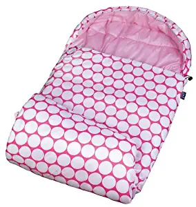 Wildkin Kids Stay Warm Sleeping Bag for Boys and Girls, Perfect Size for Slumber Parties, Camping, and Overnight Travel, Sleeping Bags Measures 67.5 x 2 x 26.5 Inches, BPA-free (Big Dot Pink & White)
