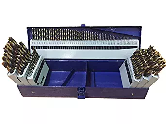 Drill America 115 Piece Heavy Duty High Speed Steel Drill Bit Set with Black and Gold Finish (1/16"-1/2", A-Z, 1-#60), KFD Series