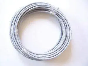 Vinyl Coated Stainless Steel Cable 304 Wire Rope 7x19 Stand Core, Clear, 3/16" Bare OD, 1/4" Coated OD (50 FT Coil)