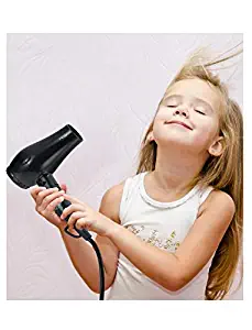 HTG Supper Compact Travel Hair Dryer | Foldable Handle | Household Light Weight | Real 1000W | Travel Blow Dryer | Dual Voltage | 100V/240V | 50/60Hz Mini Hair Dryer (Black)