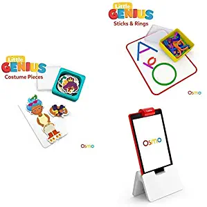 Osmo - Little Genius Starter Kit for Fire Tablet Bundle - 4 Hands-On Learning Games (Preschool Ages) - 4 Preschool Games Fire Tablet Base Included