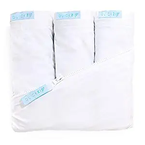 QuickZip Crib Sheet Set - Faster, Safer, Easier Baby Crib Sheets - Includes White Wraparound Base & 3 Zip-On Crib Sheets – White 100% Cotton - Fits All Standard Crib Mattresses