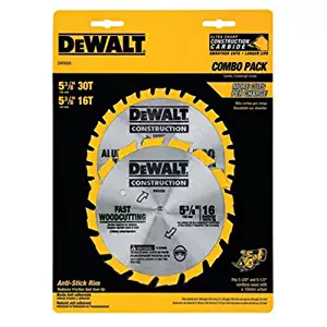 DEWALT DW9058 5-3/8-Inch Cordless Construction Saw Blade Combo Pack with 30 Tooth and 16 Tooth Saw Blades