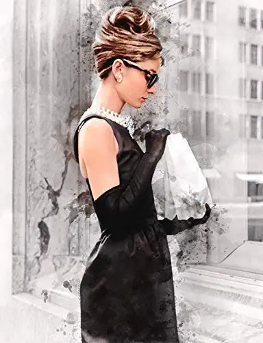 11x14 Audrey Hepburn in Profile Breakfast at Tiffany's Watercolor Art Print