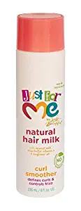 Just for Me Natural Hair Milk Curl Smoother - Defines Curls & Controls Frizz, Contains Coconut Milk, Shea Butter, Vitamin E, Sunflower Oil, Lightweight Moisture, 8 oz