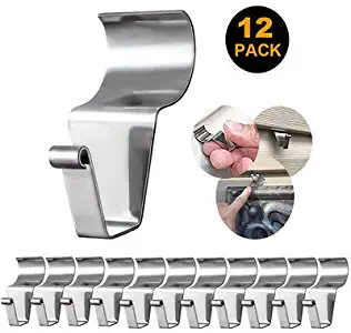 Vinyl Siding Hooks for Hanging, No Hole Hooks Hangers Used on Vinyl Siding, 304 Stainless Steel Metal Small Wall Hooks and Siding Clips to Hang Wreath Decor Light and Plants Outdoors (12 Packs)