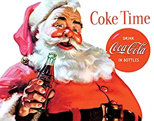 Desperate Enterprises Coca-Cola Santa Claus - Coke Time Tin Sign, 16