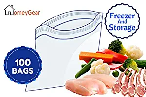 Extra Large Heavy Weight Freezer Storage Zipper Bags 13"X18" Zip & Lock Multi Purpose Jumbo 2.5 Gallon Quality Clear Bags 100 Ct Bulk Pack