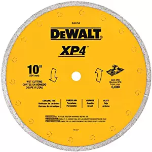 DEWALT DW4764 10-Inch by .060-Inch Premium XP4 Tile Blade Wet