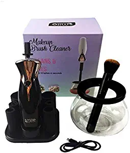 BBS Rechargeable Makeup Brush Cleaner Kit, Electric Automatic 360 Rotating Device With 8 Tools Suitable For All Cosmetic Brushes + Free Make-up Brush