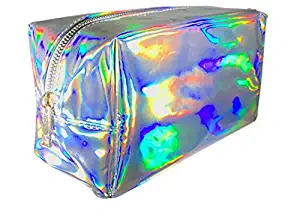 Silver Holographic Cosmetic Bag (Silver)