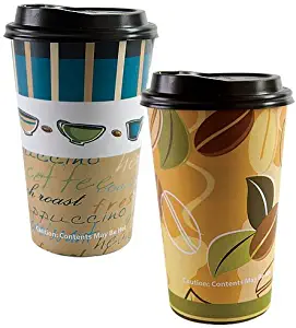 Nicole Home Collection Disposable Hot Lid-16 oz | Pack of 16 Coffee Cup, Multicolor