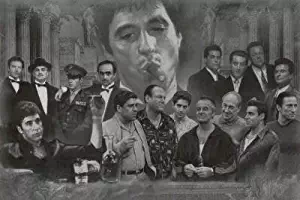 Gangster Collage Poster ~ Scarface, Goodfellas, Godfather, Sopranos ~ 24x36"