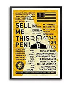LAB NO 4 The Wolf of Wall Street Famous Dialogue Movie Framed Poster 12" X 16" Size