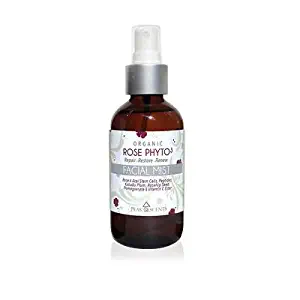 Organic Rose Water Spray, Peak Scents Phyto3 Organic Rosewater Soothing and Hydrating Face Mist 4 Ounces