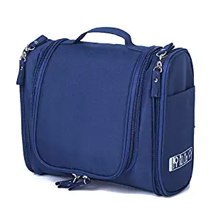 Hanging Toiletry Travel Bag Multi-fuction Travel Organizer Bag Portable Makeup Pouch Cosmetic Bag for Women and Girls Waterproof (Navy)