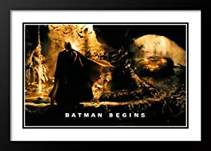 ArtDirect Batman Begins 20x26 Framed and Double Matted Movie Poster - Style R 2005