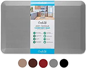 ComfiLife Anti Fatigue Floor Mat – 3/4 Inch Thick Perfect Kitchen Mat, Standing Desk Mat – Comfort at Home, Office, Garage – Durable – Stain Resistant – Non-Slip Bottom – Gray, 20x32 Inch