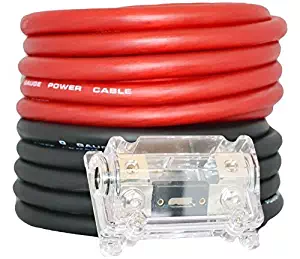 SoundBox Connected 0 Gauge Red / Black Amplifier Amp Power/Ground 1/0 Wire Set 50 Feet SuperFlex Cable 25 Each, ANL Fuse Holder