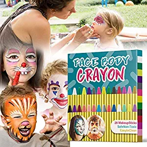 Muscccm Face Painting Crayons kit, 28 Colors Crayons Set for Makeup Body Face