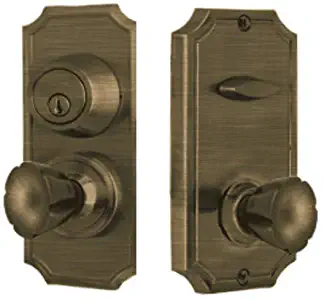 Weslock 1501E Unigard Interconnected Entry Set with Panic Proof Function and Ele, Antique Brass