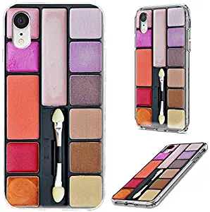 iPhone XR Case,VoMotec Shockproof Slim Flexible Soft TPU 360 Full Protective Clear Thin Phone Cover Cases with Art Design for iPhone XR 6.1 Inch 2018,Funny Colorful Makeup kit