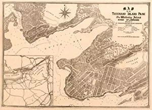 1880 Map of The Thousand Island Park on Wellesley Island, River S't Lawrence : Property of The Thous