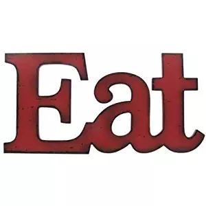 Eat Red Wooden Farmhouse Kitchen Wall Plaque