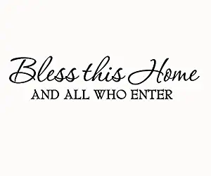 Bless This Home and All Who Enter Wall Decals Quotes Religious Sayings Vinyl Wall Art Decor Home Blessing