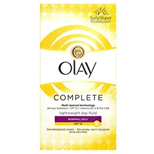 Olay Complete Care SPF 15 Day Fluid Normal/Oily for Women, 3.4 Ounce