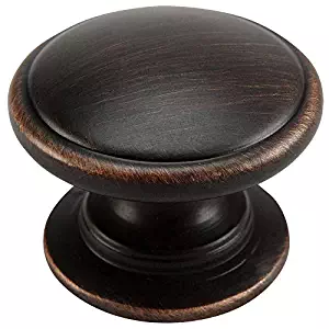 25 Pack - Cosmas 4702ORB Oil Rubbed Bronze Cabinet Hardware Round Knob - 1-1/4" Diameter - Wide Base